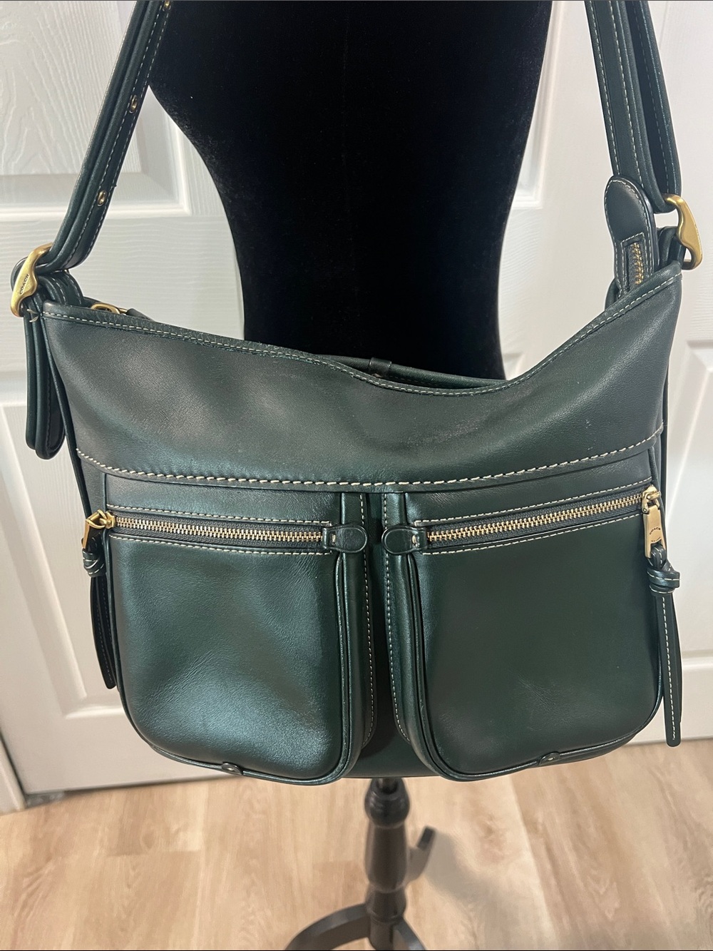 COACH Andie Forest Green Glovetanned Leather Tote - Picture 3 of 14